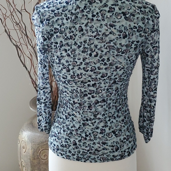 NWT Worthington Cheetah Print Shirred Top - Picture 5 of 5